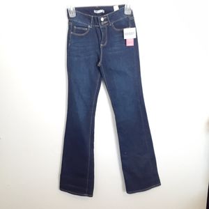 NWT JustFab Flare Leg Jeans Sz 26 Blue Dark Wash Mid Rise 26X33